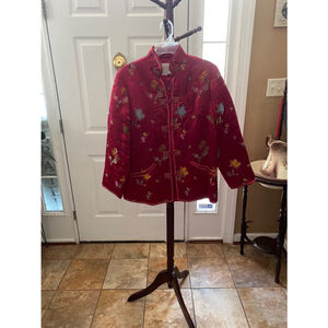 VINTAGE PEONY AUTHENTIC ASIAN SATIN JACKET SIZE XL